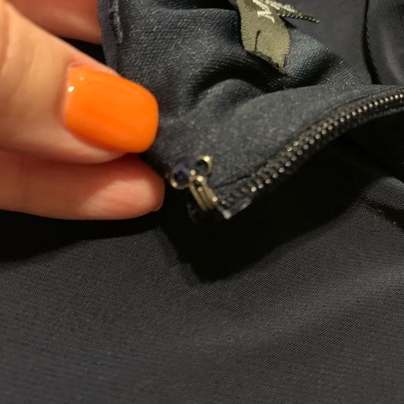 MARINA Navy Blue Ruffle Wrap Dress Wedding Prom S - Picture 8 of 10